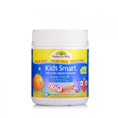 澳洲Kids Smart佳思敏DHA儿童精品三色深海鱼油180粒维生素胶囊DHA益智爆浆宝宝深海鱼油