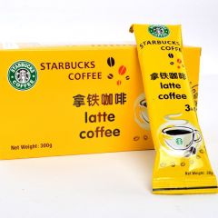 美国Starbucks星巴克拿铁咖啡粉10条装/盒 三合一速溶特浓提神咖啡 进口咖啡豆研磨