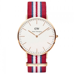 英国Daniel Wellington 丹尼尔惠灵顿 经典系列石英玫瑰金红蓝白男表手表0112DW